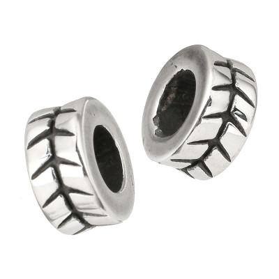 Bead decorated with surgical steel tube