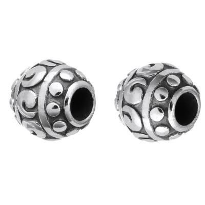 Bead with surgical steel ornaments