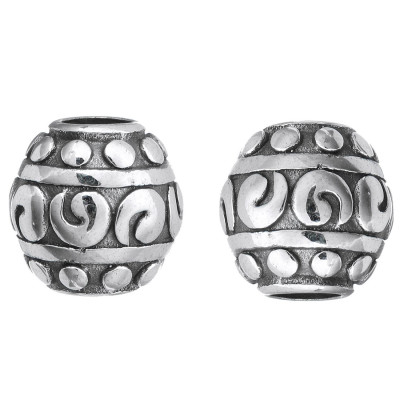 Bead with surgical steel ornaments