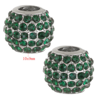 Bead with chatons three color variants surgical steel