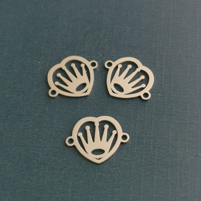 Heart connector with surgical steel crown