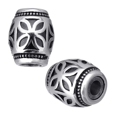 Magnetic closing bead pulling hole 3mm with flower design of surgical steel