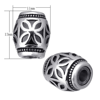 Magnetic closing bead pulling hole 3mm with flower design of surgical steel