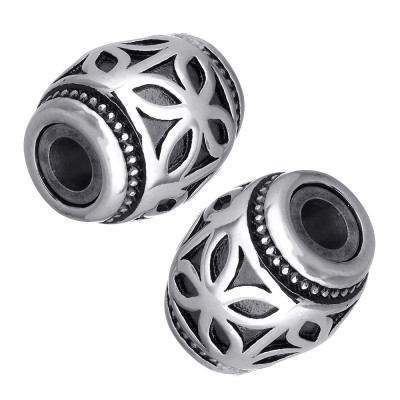 Magnetic closing bead pulling hole 3mm with flower design of surgical steel