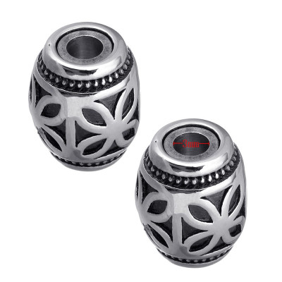 Magnetic closing bead pulling hole 3mm with flower design of surgical steel