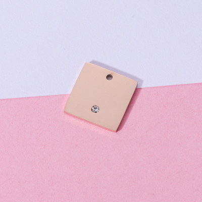 Square with chaton Crystal surgical steel