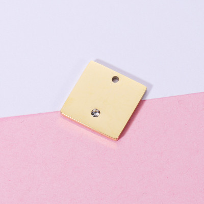 Square with chaton Crystal surgical steel