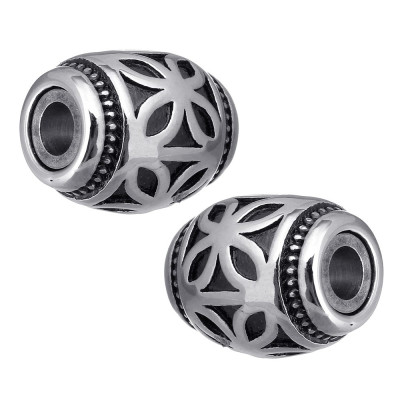 Magnetic closing bead pulling hole 3mm with flower design of surgical steel