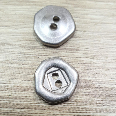 Button two holes made of surgical steel