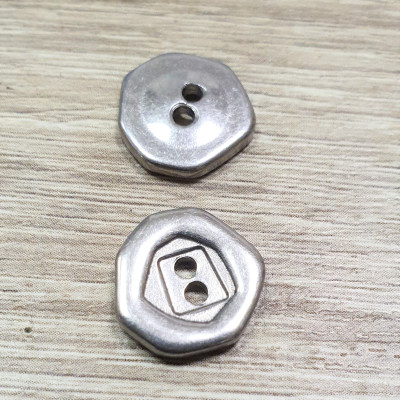 Button two holes made of surgical steel