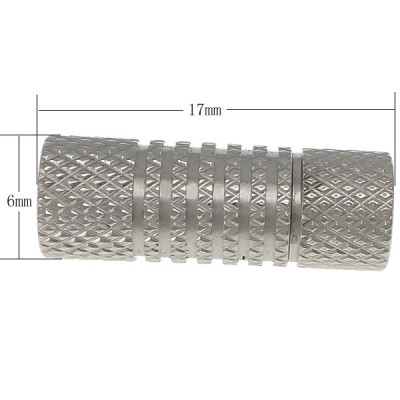 Magnetic fastening with embossed ornament 4mm draw-through in surgical steel