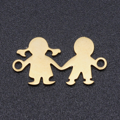 Connector boy and girl surgical steel two color variants