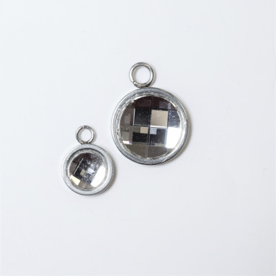 Pendant with stone Chessboard surgical steel