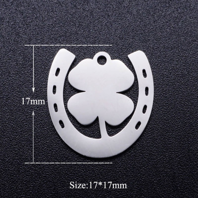 Horseshoe pendant two color variants surgical steel