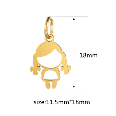 Pendant little girl surgical steel two color variants