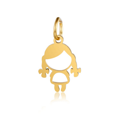 Pendant little girl surgical steel two color variants