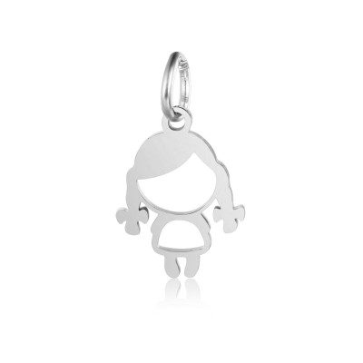 Pendant little girl surgical steel two color variants