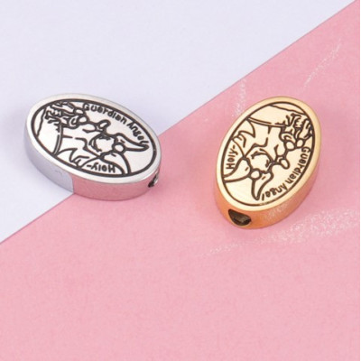 Bead guardian angel surgical steel two color variants