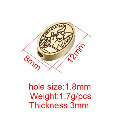 Bead guardian angel surgical steel two color variants