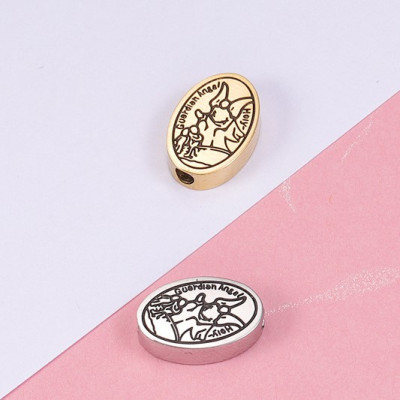 Bead guardian angel surgical steel two color variants