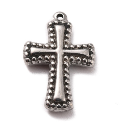 Surgical steel cross pendant