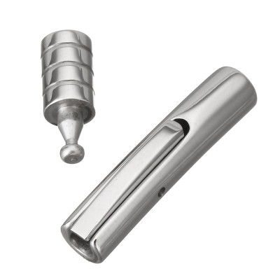 Bayonet fastening with 3mm draw-through of surgical steel