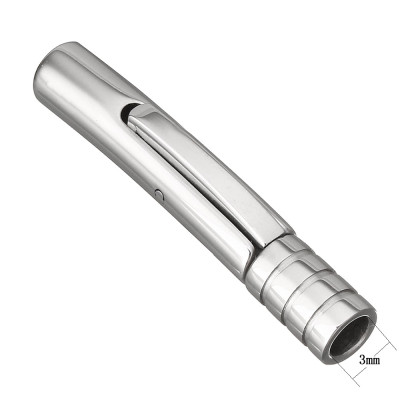 Bayonet fastening with 3mm draw-through of surgical steel