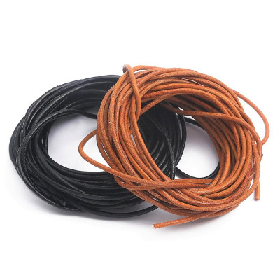 Genuine cowhide strap round diameter 3mm