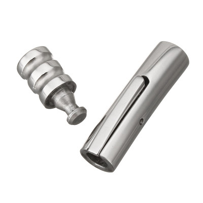 Bayonet fastening with 4mm draw-through of surgical steel