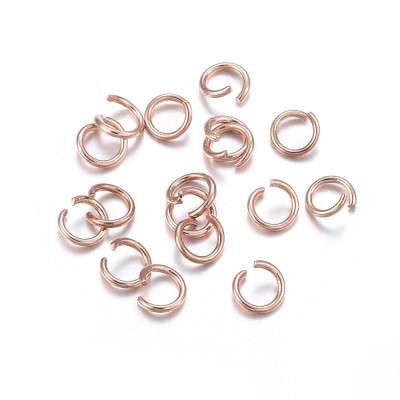 Spojovací kroužek  4,5 x 0,8mm ROSE GOLD z chirurgické oceli otevřený