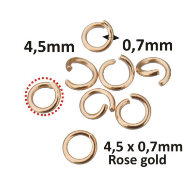 Open ring Rose gold Plated 4.5 x 0,7mm stainless steel 304