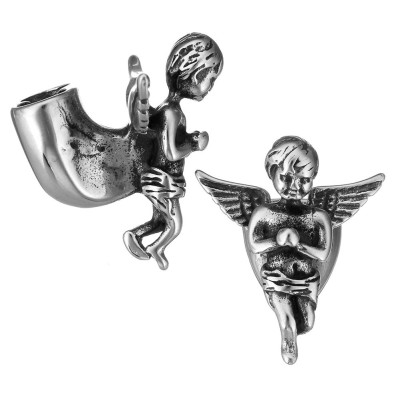 Double end piece made of surgical steel, inner diameter 5mm