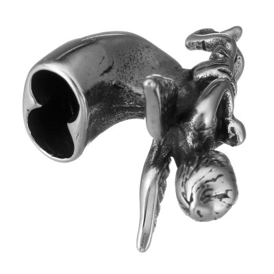 Double end piece made of surgical steel, inner diameter 5mm