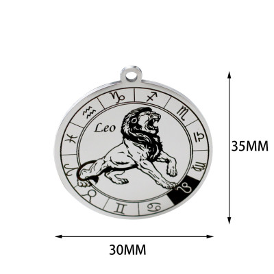 Surgical steel sign pendant