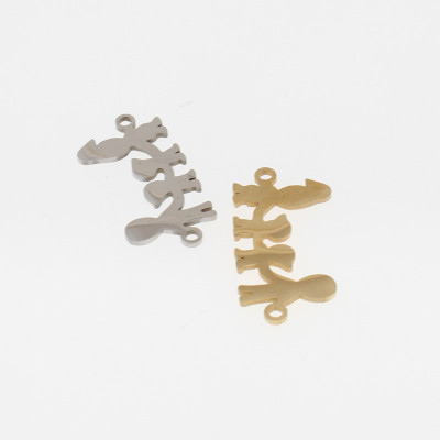 Connector happy family 2 children BOYS and BOYS in two color variants of surgical steel
