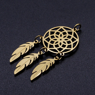 Pendant dream catcher surgical steel two color variants