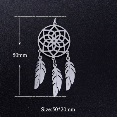 Pendant dream catcher surgical steel two color variants