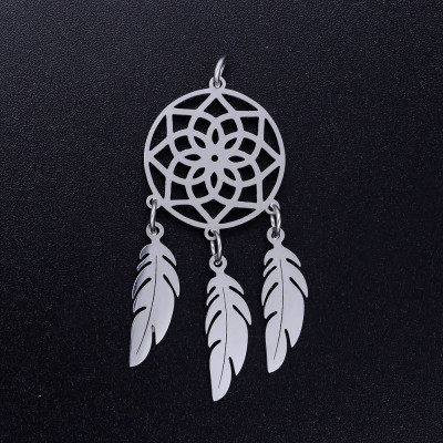Pendant dream catcher surgical steel two color variants