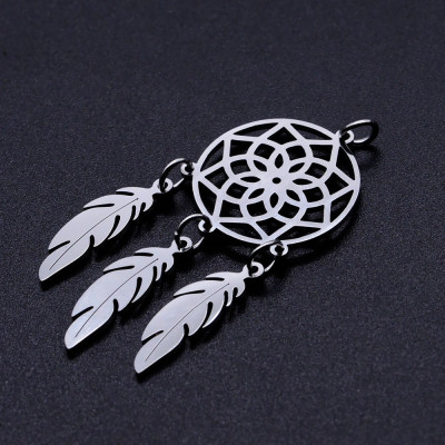 Pendant dream catcher surgical steel two color variants