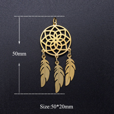 Pendant dream catcher surgical steel two color variants