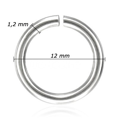 Open ring 12 x 1,2 mm stainless steel