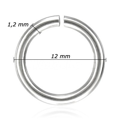 Spojovací kroužek 12 x 1,2 mm, 100 ks, chirurgická ocel