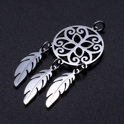 Dream catcher pendant made of surgical steel two color variants