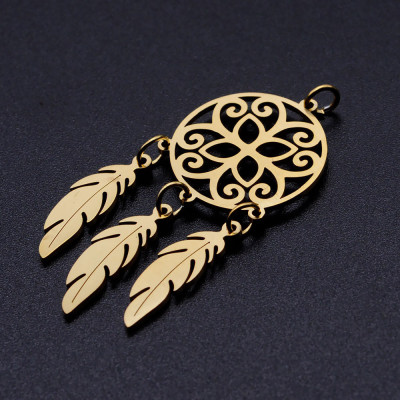 Dream catcher pendant made of surgical steel two color variants