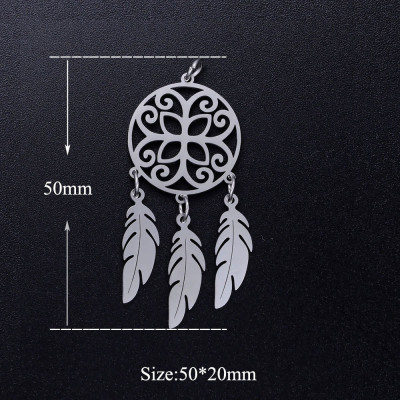 Dream catcher pendant made of surgical steel two color variants