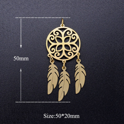 Dream catcher pendant made of surgical steel two color variants