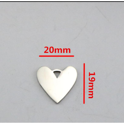 Surgical steel heart pendant