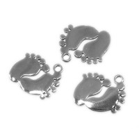 Surgical steel foot pendant in two color variants