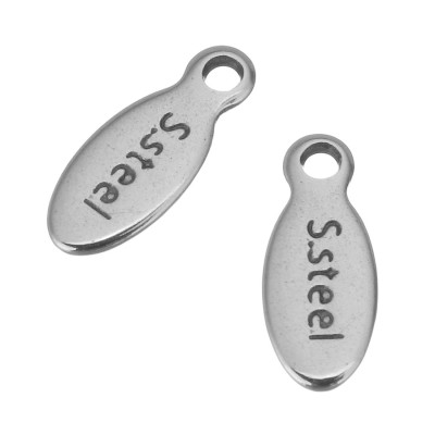 Badge with S.Stell inscription made of surgical steel