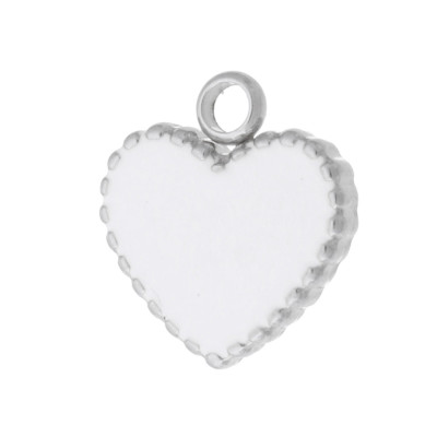Surgical steel heart pendant in two color options